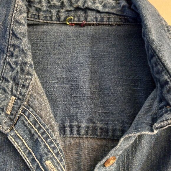 Goofy and Mickey Mouse Button Down Denim Disney Long Sleeve Shirt - Picture 4 of 9